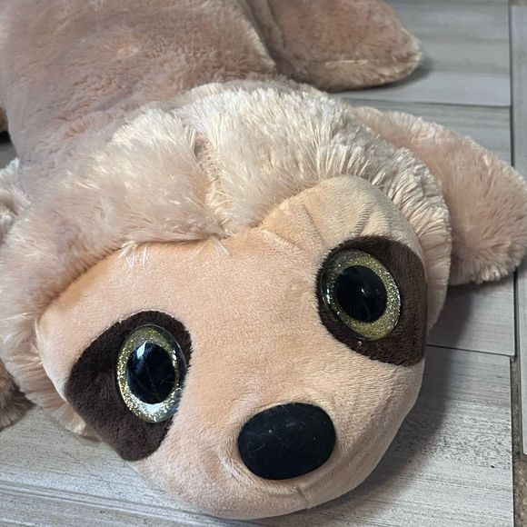 DanDee Collectors Choice Plushy Sloth 24”So So Soft Laying Down Big Glitter Eyes - Picture 4 of 6